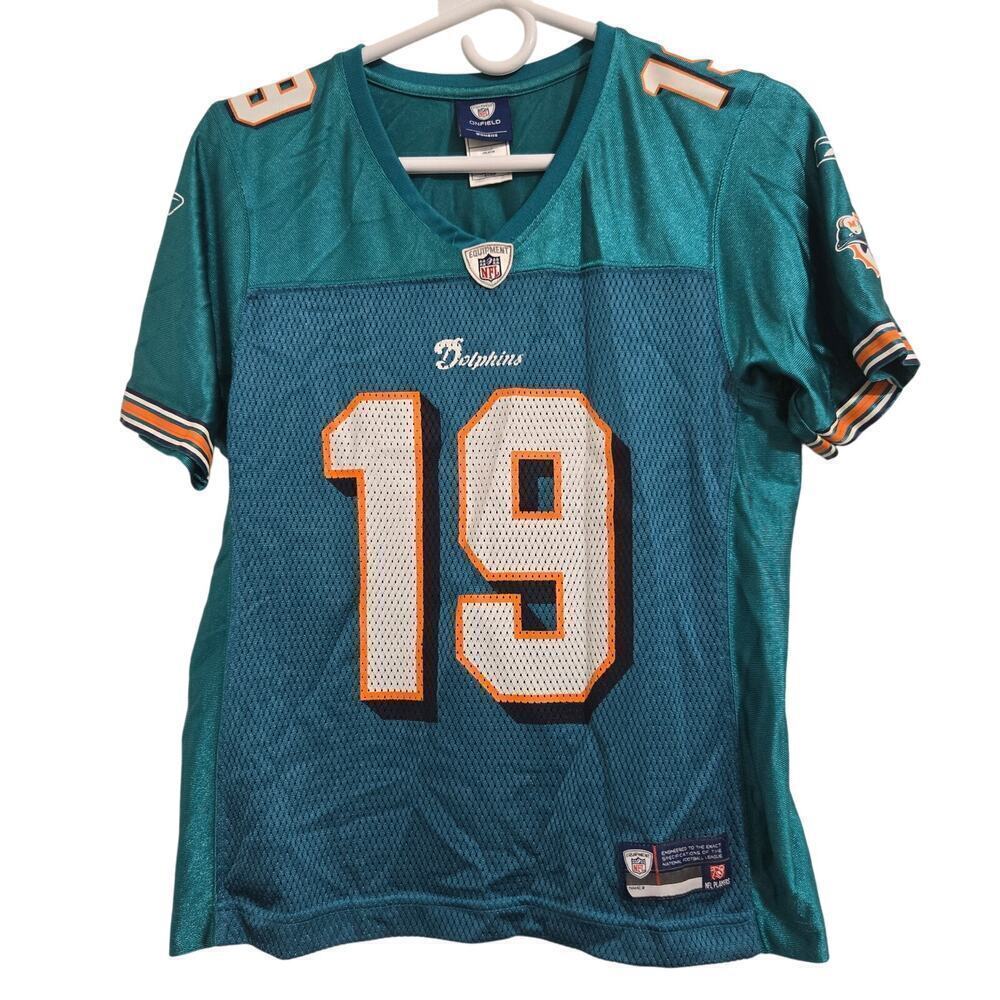 Reebok Miami Dolphins #19 Brandon Marshall Women's NFL Jersey Aqua Size S